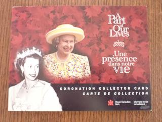 2003 Royal Canadian Mint Coronation Collector Card, 'A Part of Our Lives', Canadian Coin Set  (Office)