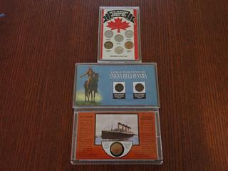 20th Century Canadian Nickel Set, 19th and 20th Century Indian Head Pennies, S.S. Titanic 'A Ship To Remember' Commemorative Coin  (Office)