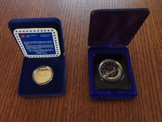 1975 Canadian Dollar Coin, 1987 Royal Canadian Mint Canadian Loonie/Dollar Coin, All w/ Cases  (Office)
