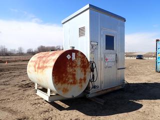 Skidded Pump House w/ Attached Methanol Fuel Tank, House Dimensions: 5 Ft. x 7 Ft. x 9 In., *Note: Pump System Intact w/ Heater, As Per Consignor*  (OS)