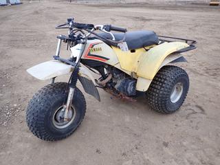 1982 Yamaha Trike, 200 L., 22x11.00-8 Tires. SN 21V-014717 *Note: Right Rear Tire Flat, Runs But Needs Work As Per Consignor*