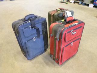 (3) Carry-On Suitcases, Wheeled, Extendable Handles, (1) Cherokee and (2) Voyageur  (K-2-1)