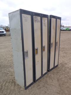 (3) Banks of Lockers, (2) Sets of (2) Full Length, 72 In. x 24 In. x 18 In., (1) Single Locker Unit, 72 In. x 12 In. x 18 In.   (Row4)