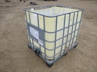 IBC Plastic Tank w/ Steel Cage, 48 In. x 40 In., Approx. 1,000L Capacity *Note: No Top, Unknown Last Contained*  (Row4)