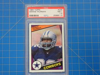 1984 Topps NFL Football Card, Dennis Thurman, 246, *Graded 7.5 By Professional Sports Authenticator*  (Office)