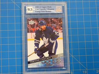 2020-21 Upper Deck Series Young Guns Rookie Card, NHL Hockey Card, Timothy Liljegren, 248, *Graded 9.5 By Great Canadian Grading*  (Office)
