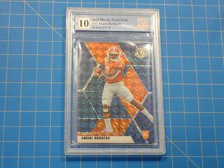 2021 Panini Mosaic Prizm RC Draft Picks, NFL Football Rookie Card, Amari Rodgers, 33, *Graded 10 By Great Canadian Grading*  (Office)
