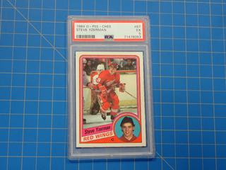 1984 O-Pee-Chee NHL Hockey Card, Steve Yzerman, 67, Rookie Card, *Graded 5 By Professional Sports Authenticator*  (Office)