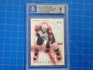 2001-02 Upper Deck, Challenge For The Cup, Up And Comers, NHL Hockey Card, Vaclav Nedorost, 102, *Graded 9 Mint By Beckett Grading Service*  (Office)