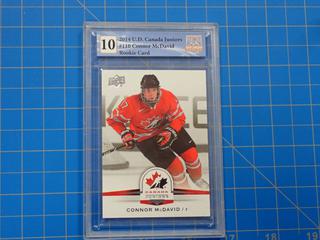 2014 Upper Deck Team Canada Juniors CHA Hockey Card, Rookie Card, Connor McDavid, 110, *Graded 10 By Great Canadian Grading*  (Office)