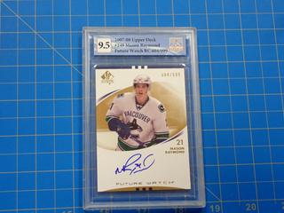 2007-08 Upper Deck SP Authentic Hockey, Future Watch NHL Hockey Card, Mason Raymond, 249, Rookie Card, *Graded 9.5 By Great Canadian Grading*  (Office)