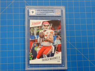 2018-19 Panini Prestige NFL Football Card, Patrick Mahomes II, 22, Rookie Card, *Graded 9 By Great Canadian Grading*  (Office)
