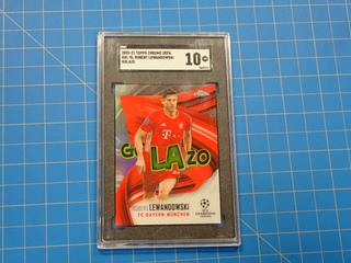 2020-21 Topps Chrome UEFA, Golazo Soccer Card, Robert Lewandowski, GOL-RL,*Graded 10 MT By SGC*  (Office)