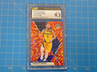 2019-20 Panini Mosaic NBA Basketball Card, Reactive Orange, Domantas Sabonis, 155, *Graded Mint Plus 9.5 By Certified Sports Guaranty Grading*  (Office)