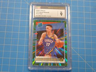 2020-21 Panini Donruss NBA Basketball Card, Green Flood, Rated Rookie, Aleksej Pokusevski, 209, Rookie Card, *Graded Mint 9 By Certified Sports Guaranty Grading*  (Office)