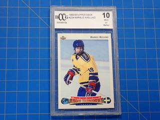1992-93 Upper Deck World Junior Tournament, NHL Hockey Card, Markus Naslund, 234, *Graded 10 Mint or Better By Beckett Collectors Club Grading*  (Office)