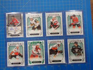Assorted Upper Deck Artifacts Rookie Cards, Including: Autographed Henri Jokiharju Hockey Card  (Office)