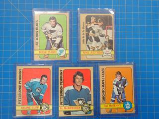Assorted 1972-73 O-Pee-Chee Hockey Cards, Including: Bobby Orr, On The Offensive, NHL Action, 58  (Office)