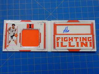 2021 Panini National Treasures Collegiate, Worn/Used Material and Autograph Booklet, Ayo Dosunmu, 18  (Office)