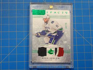 2014-15 Upper Deck Artifacts Hockey NHL Hockey Game-Used Jersey Patch, Ryan Kesler, 80
