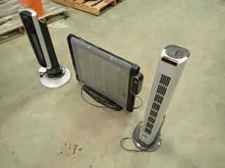 (3) Assorted Electrical Heaters: (1) Hampton Bay, Model TRE31GY, (1) Bionaire, Model BH1520-CN, 120V, 60 Hz, 1500W, and (1) DeLoughi, Type TCH7590ER, 120V, 60 Hz, 1500W, SN 83016  (P-1-1)