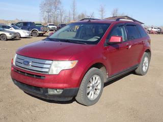 2007 Ford Edge SUV, AWD, c/w 3.5L V6, A/T, A/C, Showing 335,684 KMs, VIN 2FMDK48C77BA45037, 245/60R18 Tires, Satellite Radio, (2) Sets of Keys, (2) Spare Tires in Trunk, *Note: Passenger Rear Wheel Well Rust, Cracked Windshield, High Beam Switch Not Working, Trunk Does Not Open*