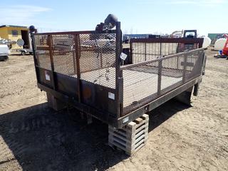 Ventures Mfg. Inc. Truck Deck Box, 10 Ft. x 8, SN 00051125, c/w Pull Out Side Rails and Tailgate, Side Pro Under Deck Lock Box 29 In. x 18 In.