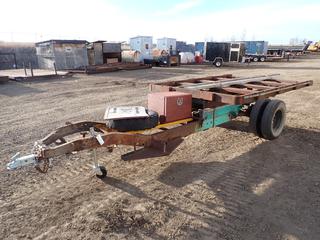 18 Ft. Homemade S/A Tilt-Deck Trailer Frame, Power Fist 1,200 lb. Trailer Jack, 2 In. Ball Hitch, 3 In. Channel, (2) Westank Willock Mud Flaps, Dual 7.00-17 Tires w/ Spare Tire, Hydro-Tek 12V Hydraulic Pump, Model D116XXI, SN T200601976 w/ Remote and (1) Lock Box, *Note: No Visible VIN*