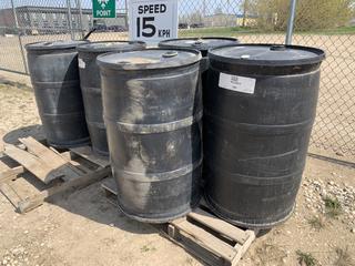 (4) Unused Barrels Compressor Oil 264, Material Code 00405576 c/w (1) Barrel Mobil Pegasus GMA, Material Code 00105417 **Note: Located Offsite In Spruce Grove, Contact Chris For More Information 587-340-9961**