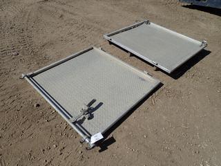 (2) Checkered Plate Trailer Doors, 51 In. x 46 In., Overall Width 92 In.  