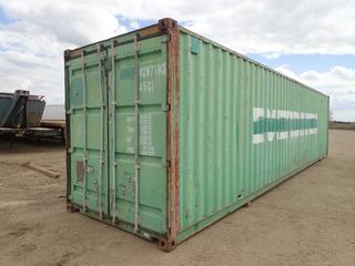 1998 40 Ft. Shipping Container, SN EMCU9287183, *Note: Dented Door, Hole On Side*