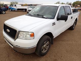 2008 Ford F-150 XLT Crew Cab Pickup Truck, 4x4, c/w 4.6L V8 SOH6 16V, A/T, A/C, 265/70R17 Tires w/ Spare, Showing 261,062 KMs, VIN 1FTRW14W88FB35391, *Note: Damaged Glass*