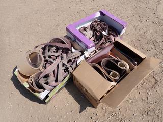 (3) Boxes of Assorted Sanding Belts, Including: 320 A10 m/w Cloth JCL to Alo Resin Cloth 6x62  (N-4-3)