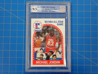 1989 NBA Hoops NBA All-Star Weekend Houston, '89 NBA All-Star Game, Michael Jordan Basketball Card, 21, *Graded 9.5 By Great Canadian Grading*  (Office)