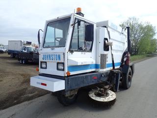 1996 Johnston V3000 SP Street Sweeper, c/w John Deere 4 Cyl, A/T, 11R22.5 Tires, (2) 3 Ft. Front Sweepers, (1) 5 Ft. Sweeper. Showing 025,450 Miles, 3,771 Hrs., VIN 1J9VM3H47TC172066, **Located Offsite at 21220-107 Avenue NW, Edmonton, For More Information Contact Richard at 780-222-8309**