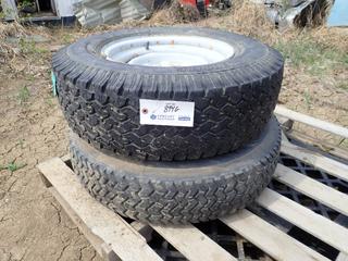 (2) R-16 Tires, w/ (2) 8-Bolt Rims,  **Located Offsite at 21220-107 Avenue NW, Edmonton, For More Information Contact Richard at 780-222-8309** 