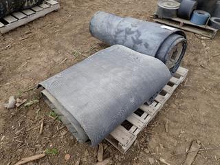 Qty of 36 In. and 47 In. (W) Rubber Belts, *Note: Unknown Lengths*,  **Located Offsite at 21220-107 Avenue NW, Edmonton, For More Information Contact Richard at 780-222-8309**