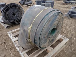 Qty of 18 In. (W) Rubber Belt, *Note: Unknown Length*,  **Located Offsite at 21220-107 Avenue NW, Edmonton, For More Information Contact Richard at 780-222-8309**