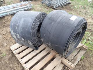 Qty of 17.75 In. (W) Rubber Belting, *Note: Unknown Length*,  **Located Offsite at 21220-107 Avenue NW, Edmonton, For More Information Contact Richard at 780-222-8309**