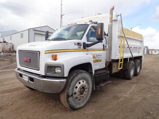 2008 GMC C8500 T/A Dump Truck  C/w Isuzu Diesel Engine, 6-spd Allison Transmission, A/T, Chelsea Parker PTO, Beau 15ft X 42in X 48in Box, 24,760kg GVWR, Voyager Backup Camera, Manual Roll Over Tarp, A/R Susp, 192in W/B And 11R22.5 Tires CVIP 10/2023.Showing 60,375kms. VIN 1GDT8C4B88F402761