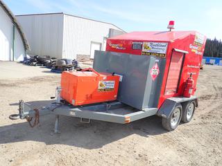2002 Ground Heaters Inc T/A Trailer C/w Pintle Hitch, 3409Kg GVWR, Ground Heater Inc Model E3000 120V Single Phase Hydronic Ground Thaw Heater w/ Dual Reel, Showing 13672hrs, SN 3000-1352 And Kubota Model GL-6500 120/240V 6kw Diesel Generator, Showing 05767hrs. VIN 1G9UR152625201048