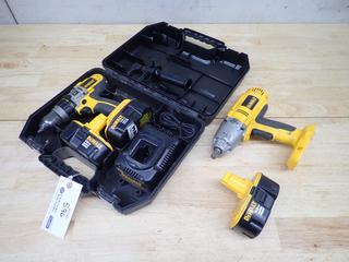 Dewalt DCD950 1/2in 18V Drill/Driver/Hammerdrill C/w Dewalt DW059 1/2in 18V Impact Wrench, (1) Charger And (3) Batteries