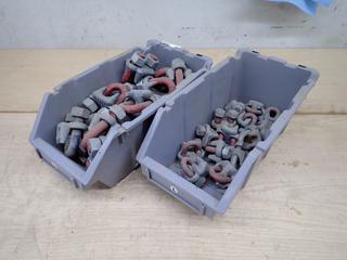 Qty Of Assorted Crosby Wire Rope Clips C/w (2) Storage Bins