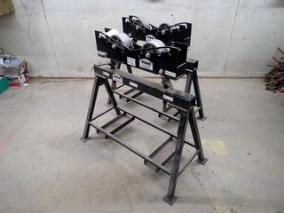 (2) Abe Machine 32in - 36in Adjustable Roller Stands