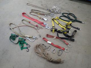 Qty Of Lanyards, Rope, Harness And Assorted Fall Protection