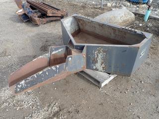 Quick Attach Skid Steer Mud Hopper Concrete Bucket w/ 5ft Bucket and 13in Chute. SN 1014167