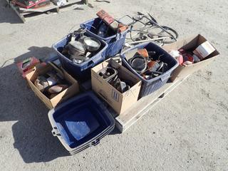 Qty Of Assorted Lights, Mirrors, Steering Wheel And Misc Supplies