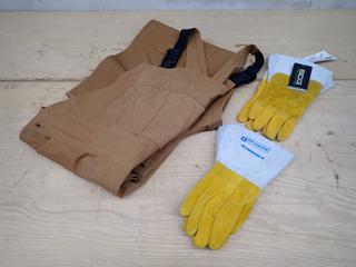 IFR Workwear Size 52-54 Bibs C/w (1) Pair Of Air Liquide Blueshield Size Med Gloves And (1) Pair Of BDG Size Large Gloves *Unused*