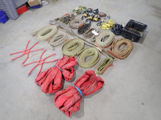 Qty Of Assorted Length 1in And 2in Lifting Slings C/w Ratchet Straps