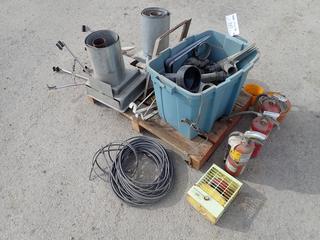 Qty Of Cable, Fire Extinguishers, Battery Chargers, Connectors, 2in Brackets And Misc Supplies